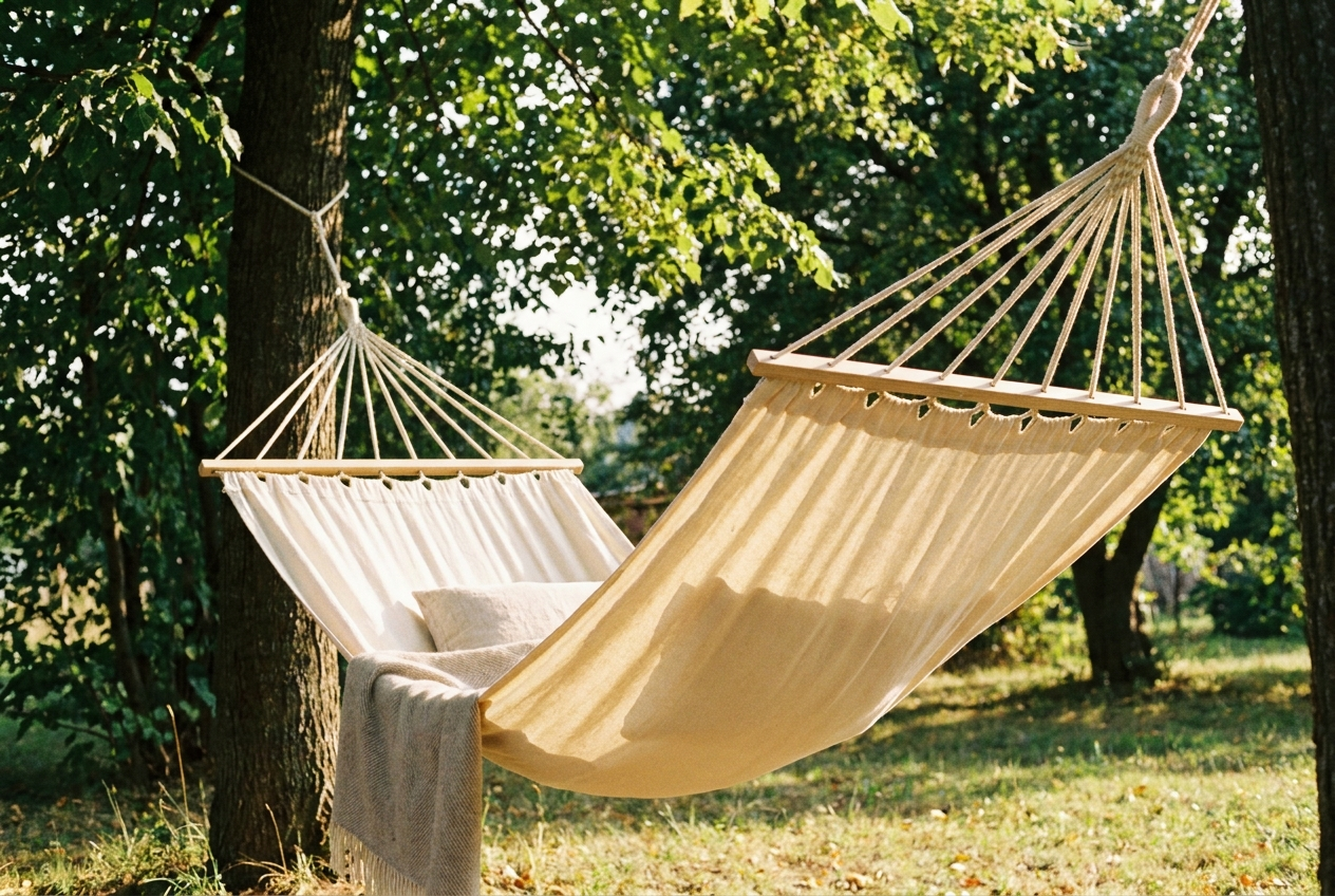 Linen Blend Hammock - Handwoven Georgian hammock by LAGOM