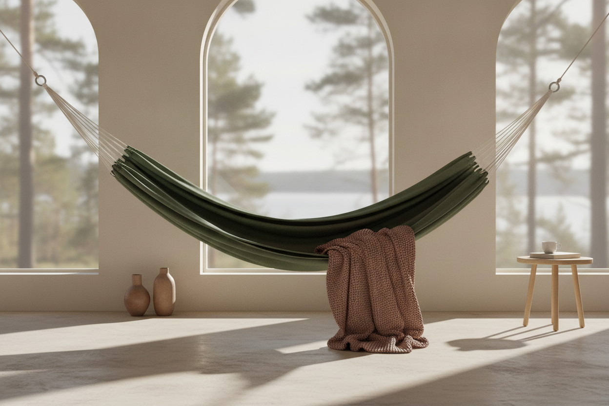 Forest Green Hammock - Handwoven Georgian hammock by LAGOM