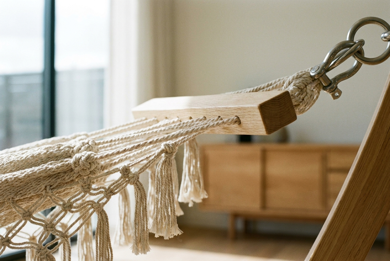 Natural Cotton Hammock - Handwoven Georgian hammock by LAGOM